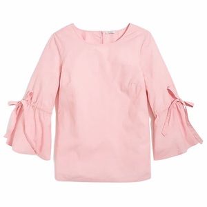 J. Crew Outlet Pink Bell-Sleeve Top
